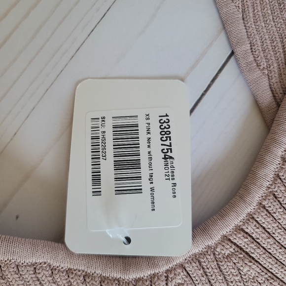 Endless Rose Womens Pink Corset Style Knit Shirt Tank Top XS - Picture 5 of 5